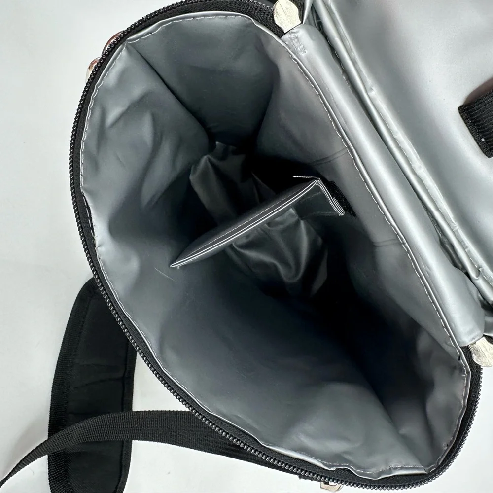 TIRRINIA 2-bottle Wine Carrier Bag with Strap & Divider Black Zip Insulated